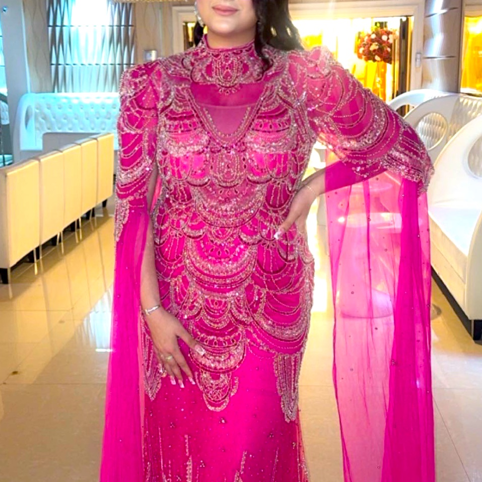 Fancy Fashion Evening Gown Hot Pink Size 16